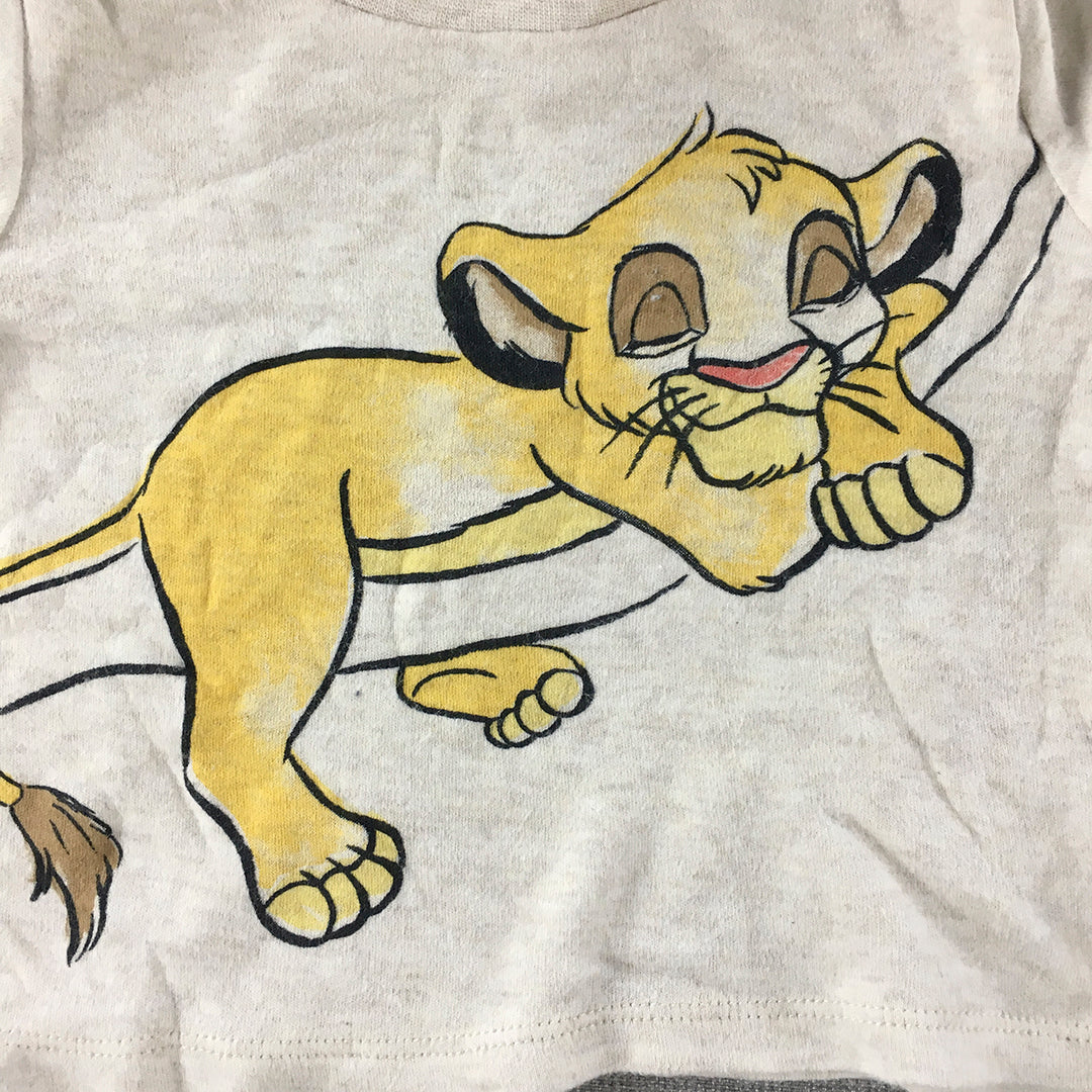 Disney The Lion King Baby T-Shirt Size 00 (3 - 6 Months) Brown Simba Top