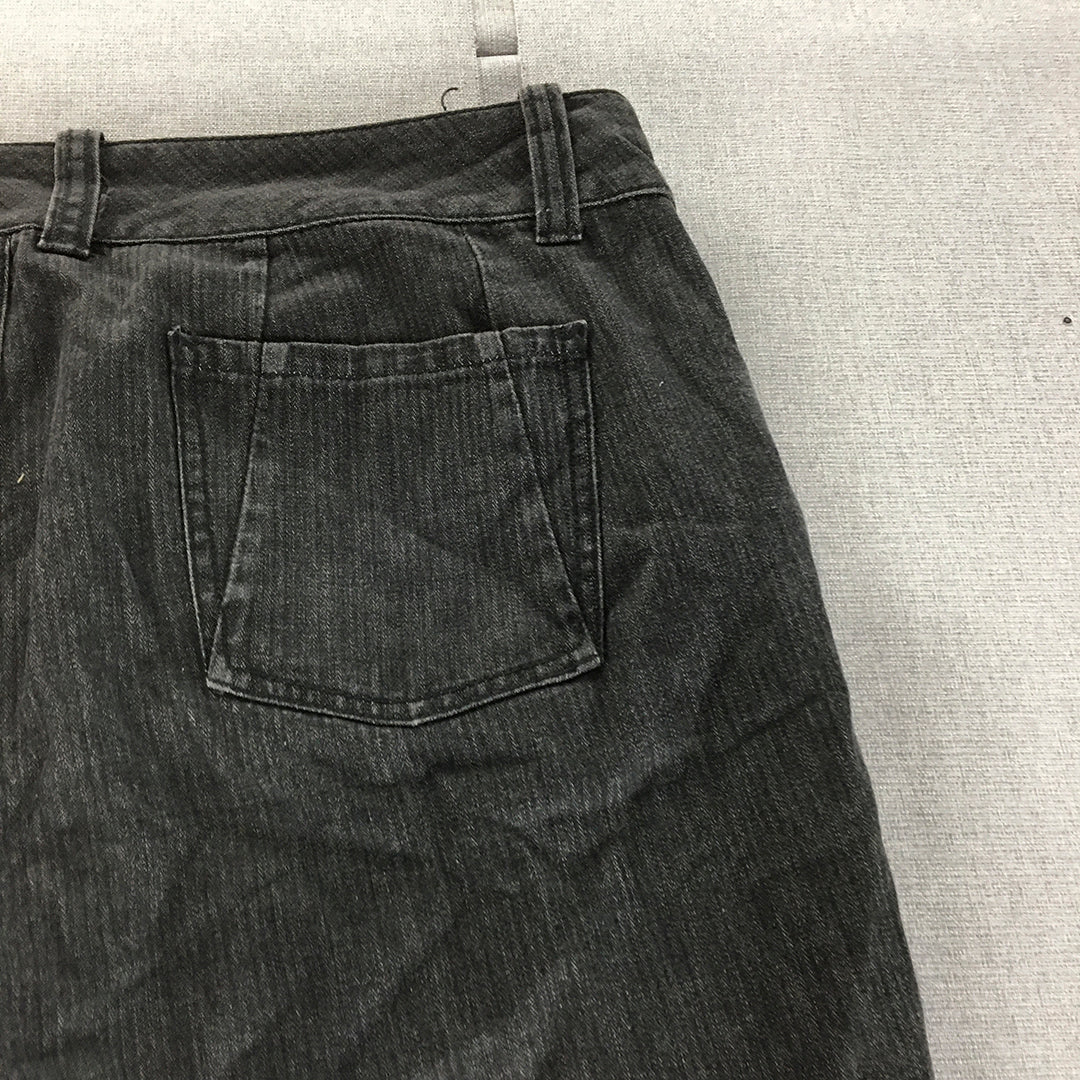 Colorado Womens Jeans Size 16 (W36 x L28) Black Dark Wash Straight Leg Denim