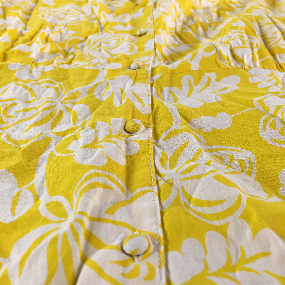 Monoprix Femme Womens Shirt Dress Size 36 (Small) Yellow Floral Fit Flare Midi