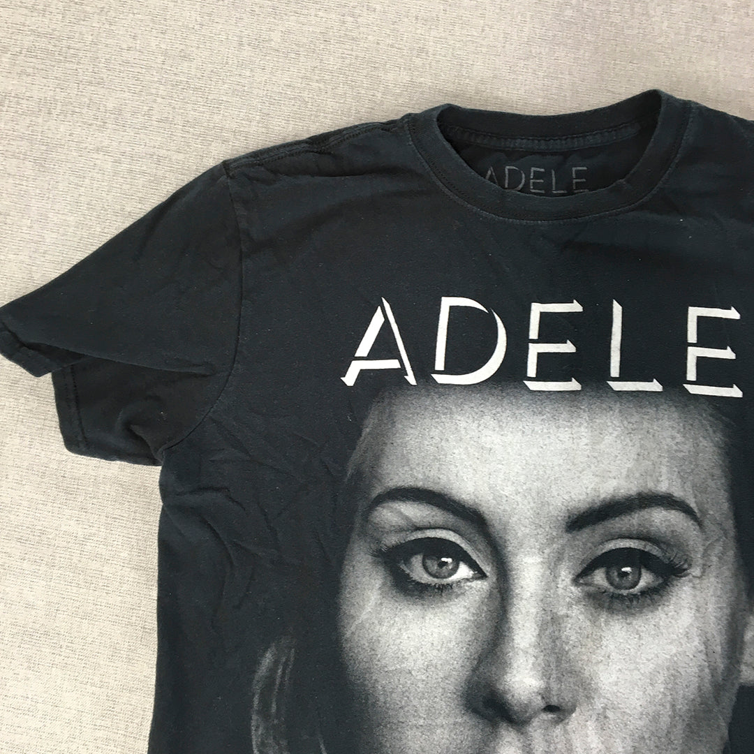 Adele 2017 Australia Tour T-Shirt Adult Size M Black Short Sleeve Licensed Tee