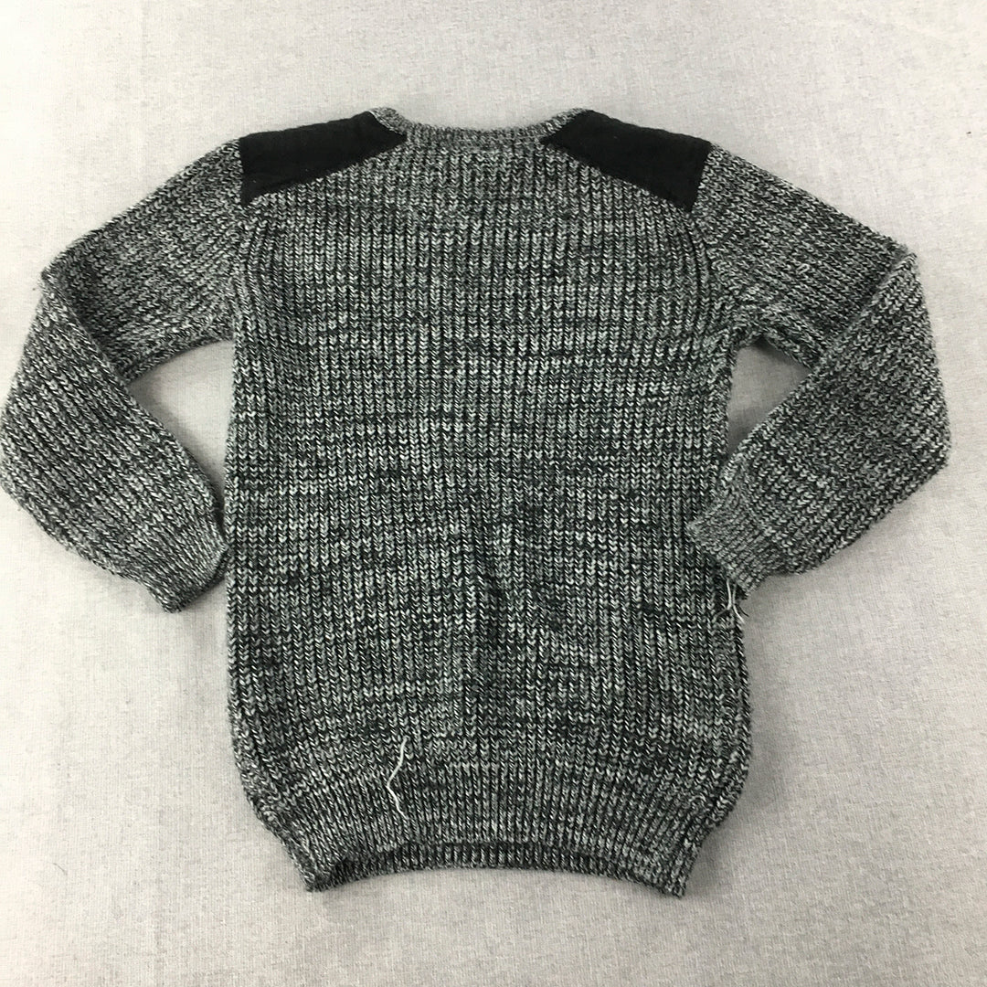 Urban Supply Kids Boys Knit Sweater Size 10 Grey Crew Neck Jumper