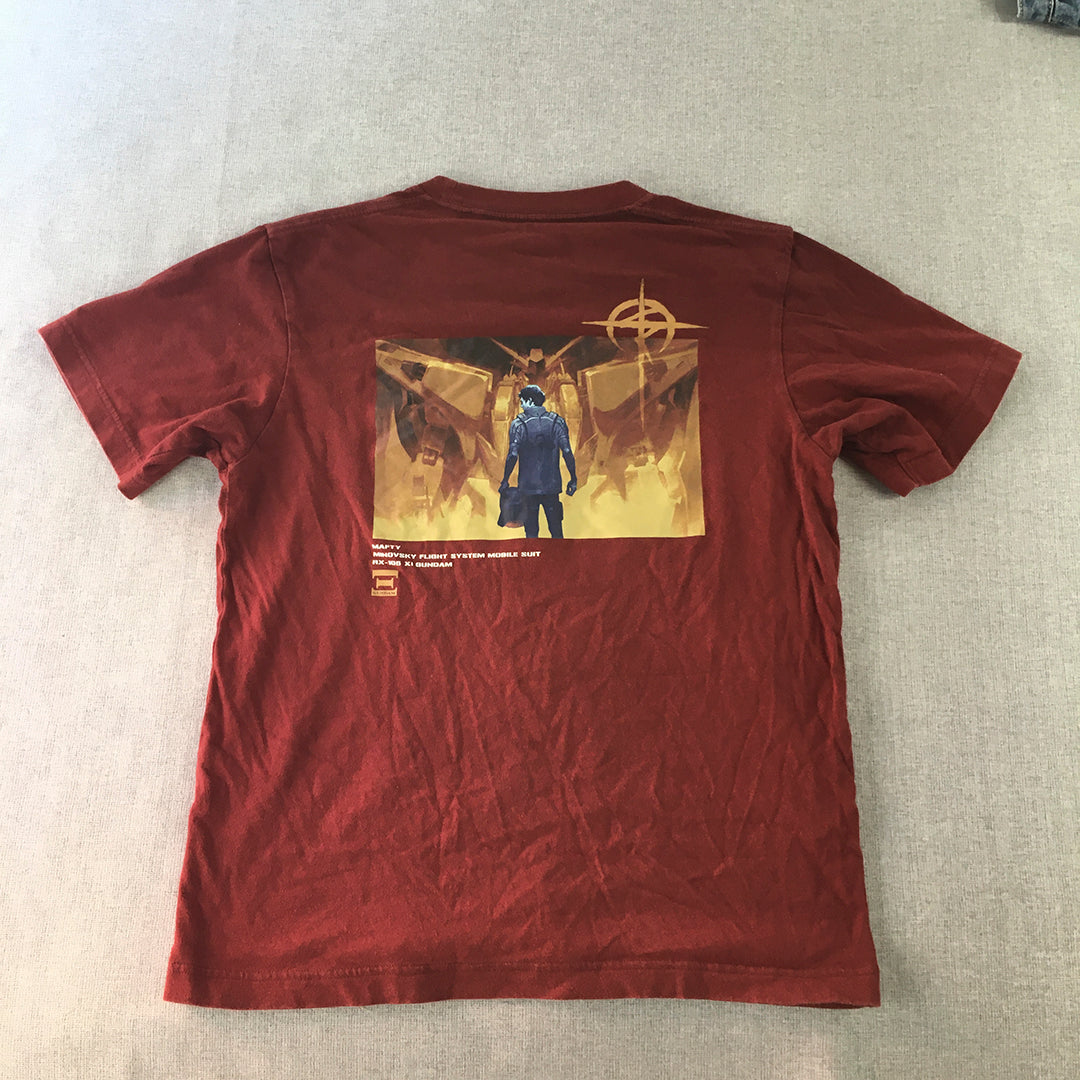 Uniqlo UT x Mobile Suit Gundam Mens T-Shirt Size S Red Emrbroidered Logo