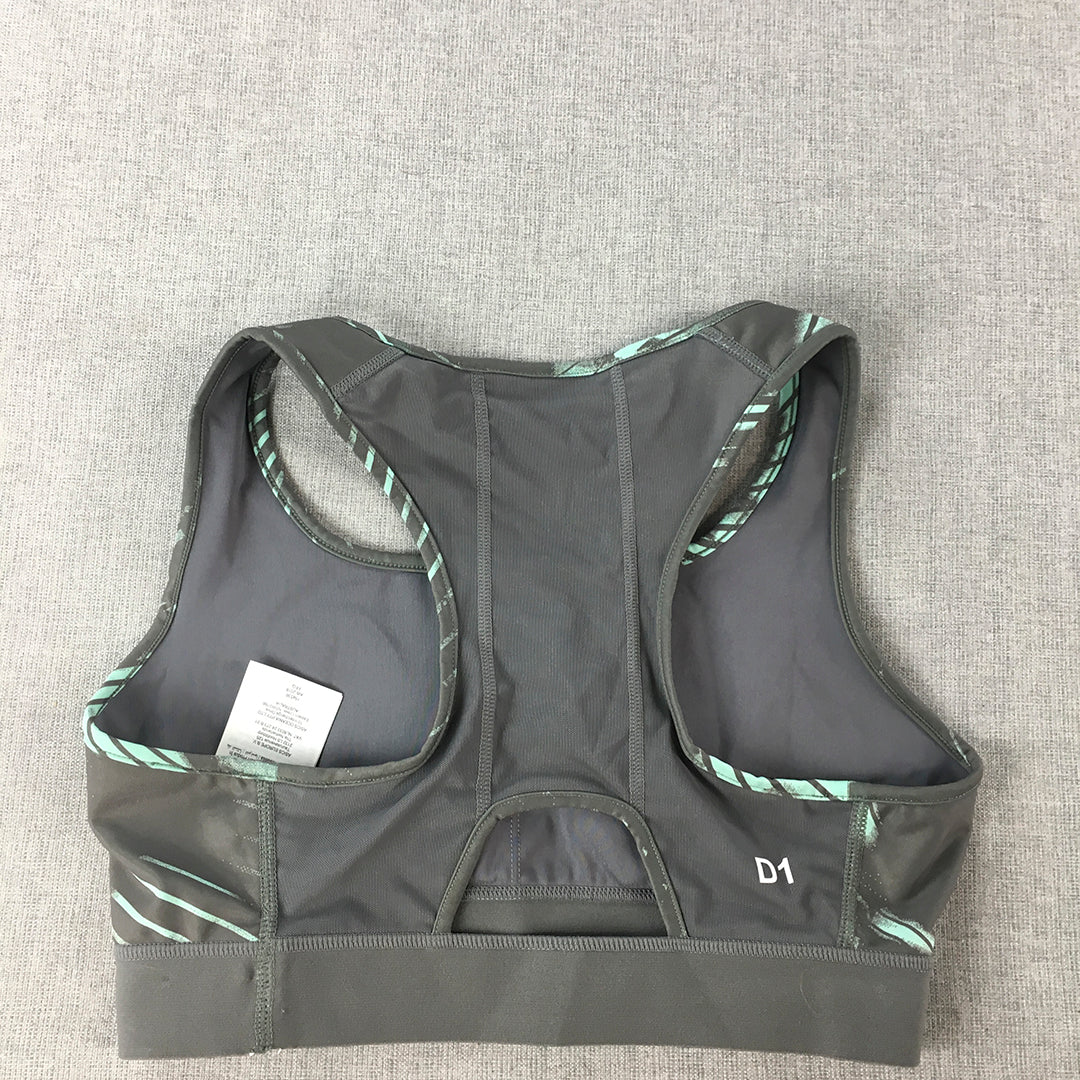 Asics Womens Sports Bra Size M Grey Blue Sleeveless Cropped Top