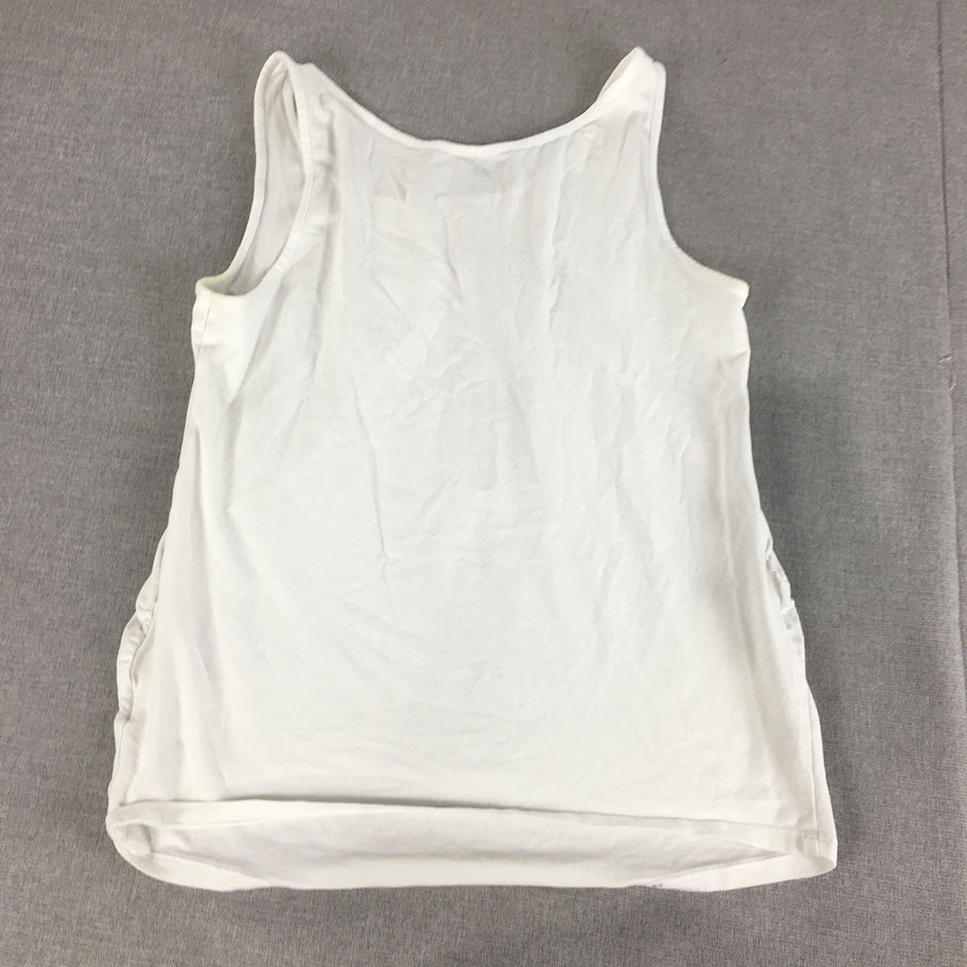 H&M Mama Womens Tank Top Size L White Sleeveless Singlet Shirt Maternity