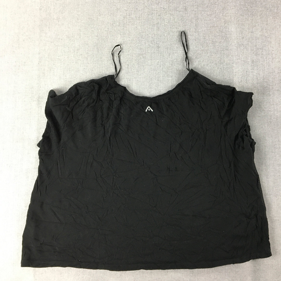 Rockwear Womens Cropped T-Shirt Size 14 Black Short Sleeve Top