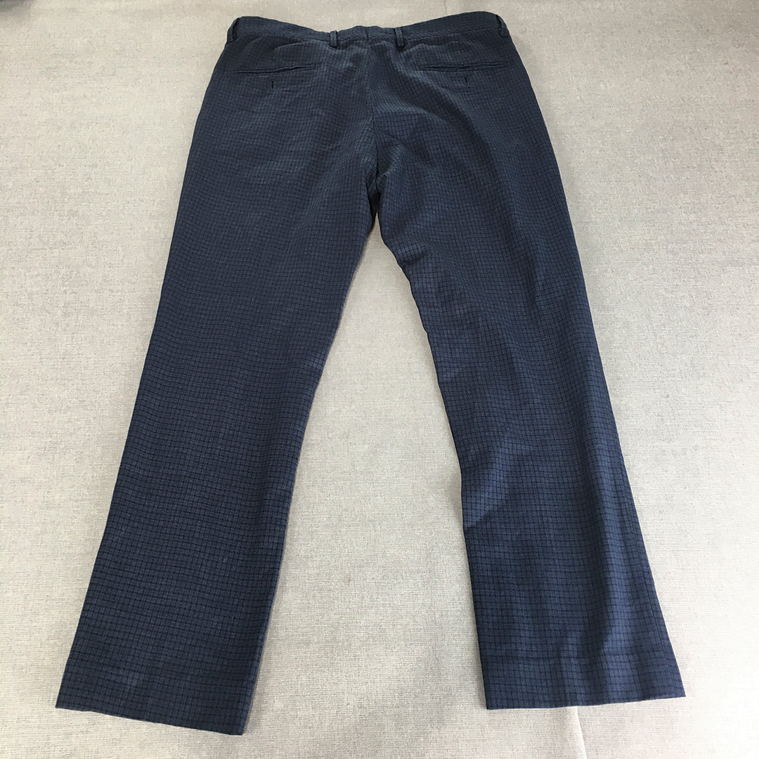 Louis Philippe Mens Dress Pants Size 34 Blue Straight Leg Formal