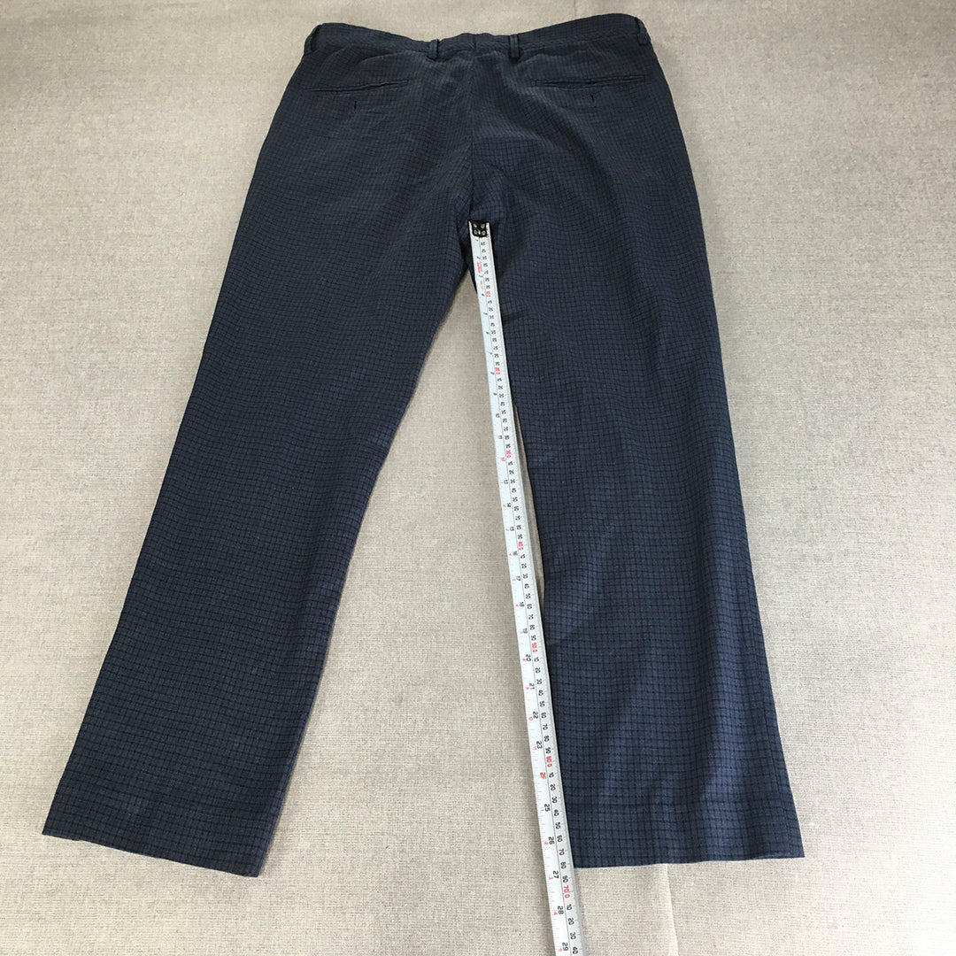 Louis Philippe Mens Dress Pants Size 34 Blue Straight Leg Formal