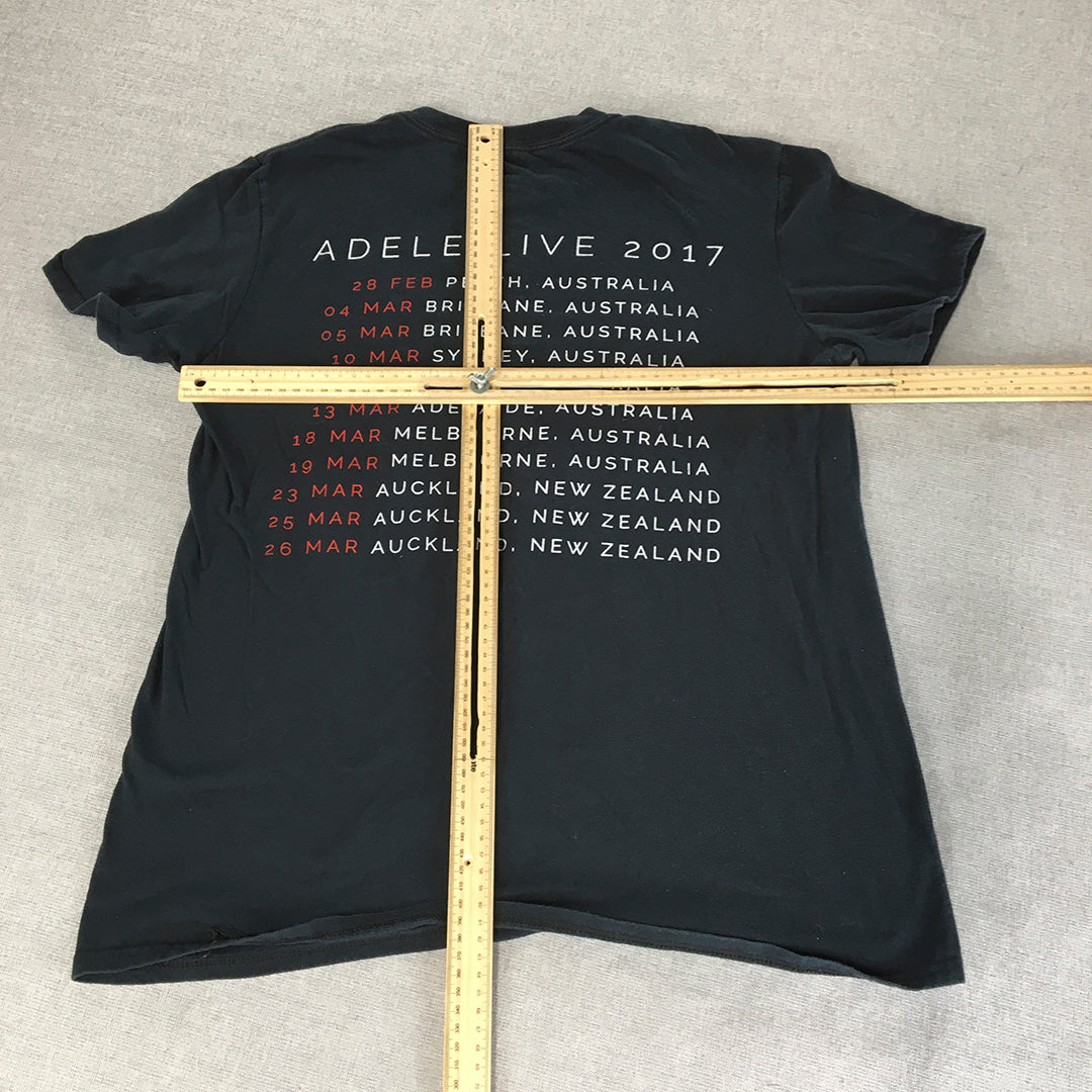 Adele 2017 Australia Tour T-Shirt Adult Size M Black Short Sleeve Licensed Tee