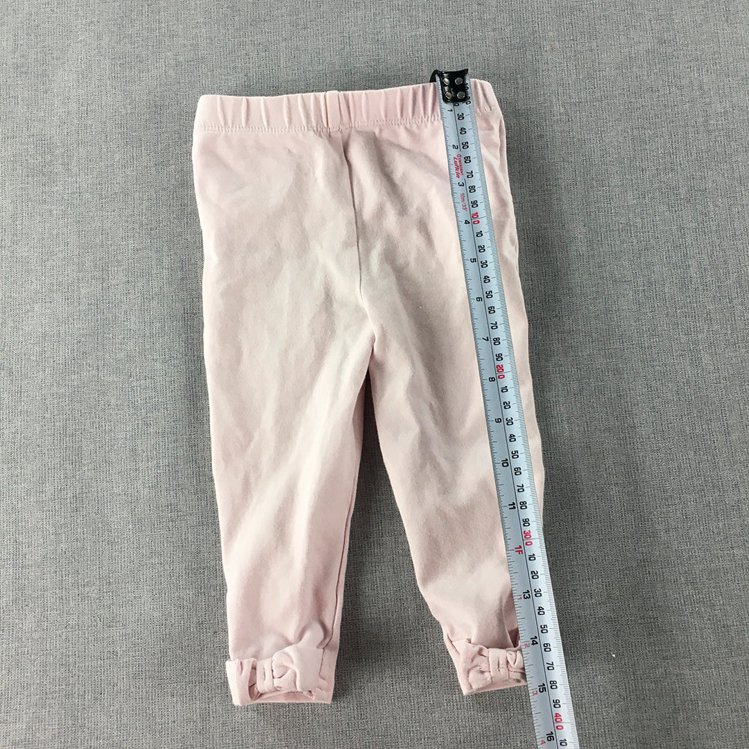 Ralph Lauren Baby Girls Pants Size 18 Months Pink Elastic Waist Pony Logo