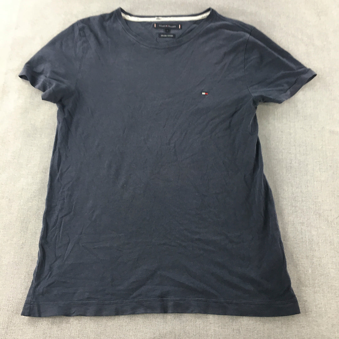 Tommy Hilfiger Mens T-Shirt Size S Blue Embroidered Logo Tee