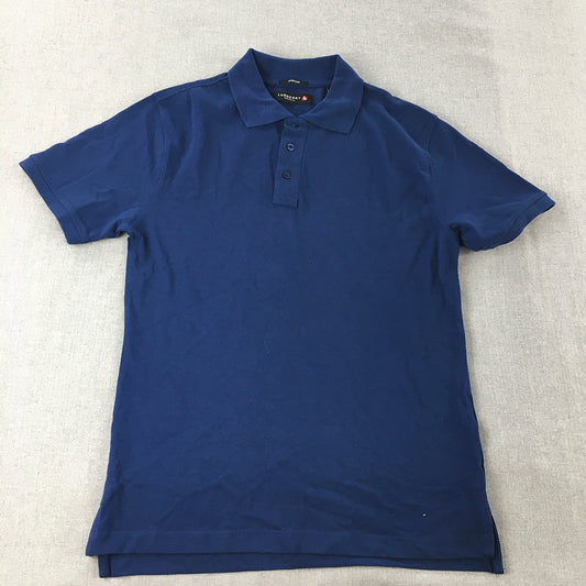 Lusberry Mens Polo Shirt Size L Sports Fit Blue Short Sleeve Collared Rugby