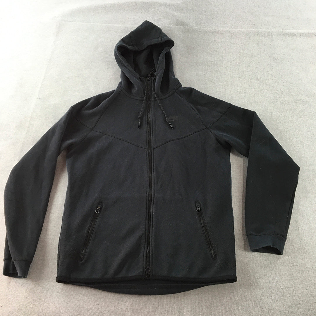 Nike Tech Fleece Mens Hoodie Jacket Size M Black Zip-Up Logo Coat