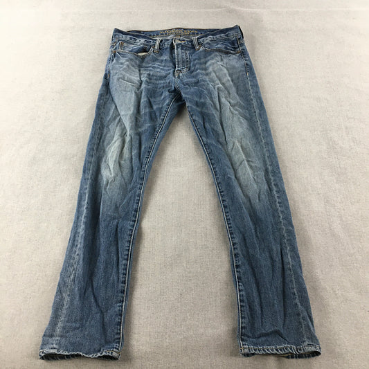 American Eagle Mens Jeans Size 33 x 32 Blue Slim Straight Denim