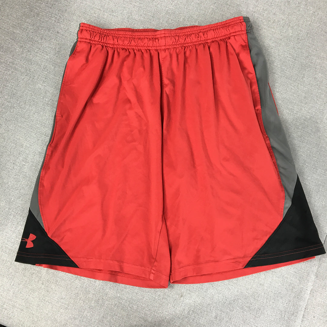 Under Armour Kids Boys Shorts Youth Size XL Red Logo Running Athletic