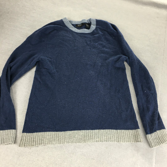 Oxford Mens Wool Sweater Size M Blue Crew Neck Jumper