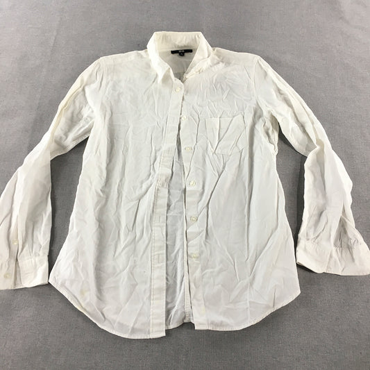 Uniqlo Womens Shirt Size M White Button-Up Long Sleeve Pocket Collared