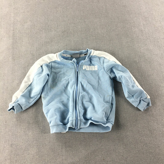 Puma Baby Jacket Size 9 - 12 Months Blue Logo Zip-Up Coat