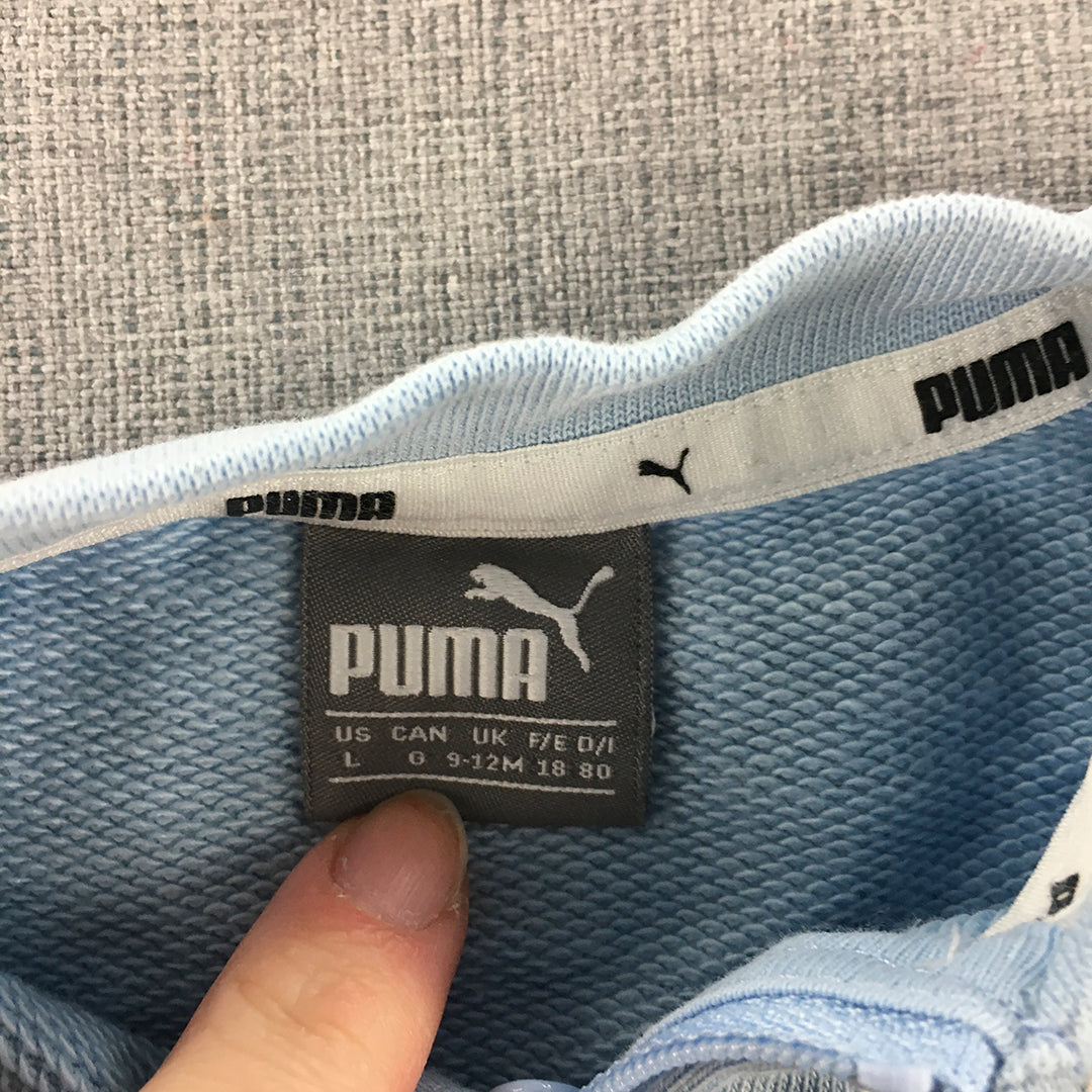 Puma Baby Jacket Size 9 - 12 Months Blue Logo Zip-Up Coat