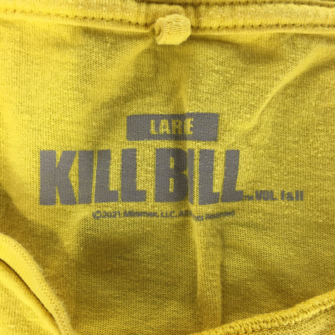 Kill Bill Mens T-Shirt Size L Yellow Short Sleeve Licensed Movie Tee