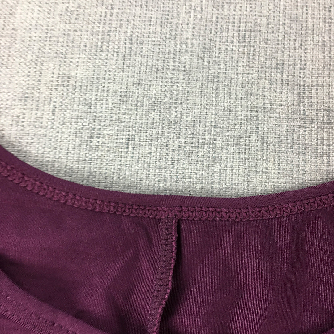 Fabletics Womens Top Size M Purple Long Sleeve Cropped Activewear Shirt