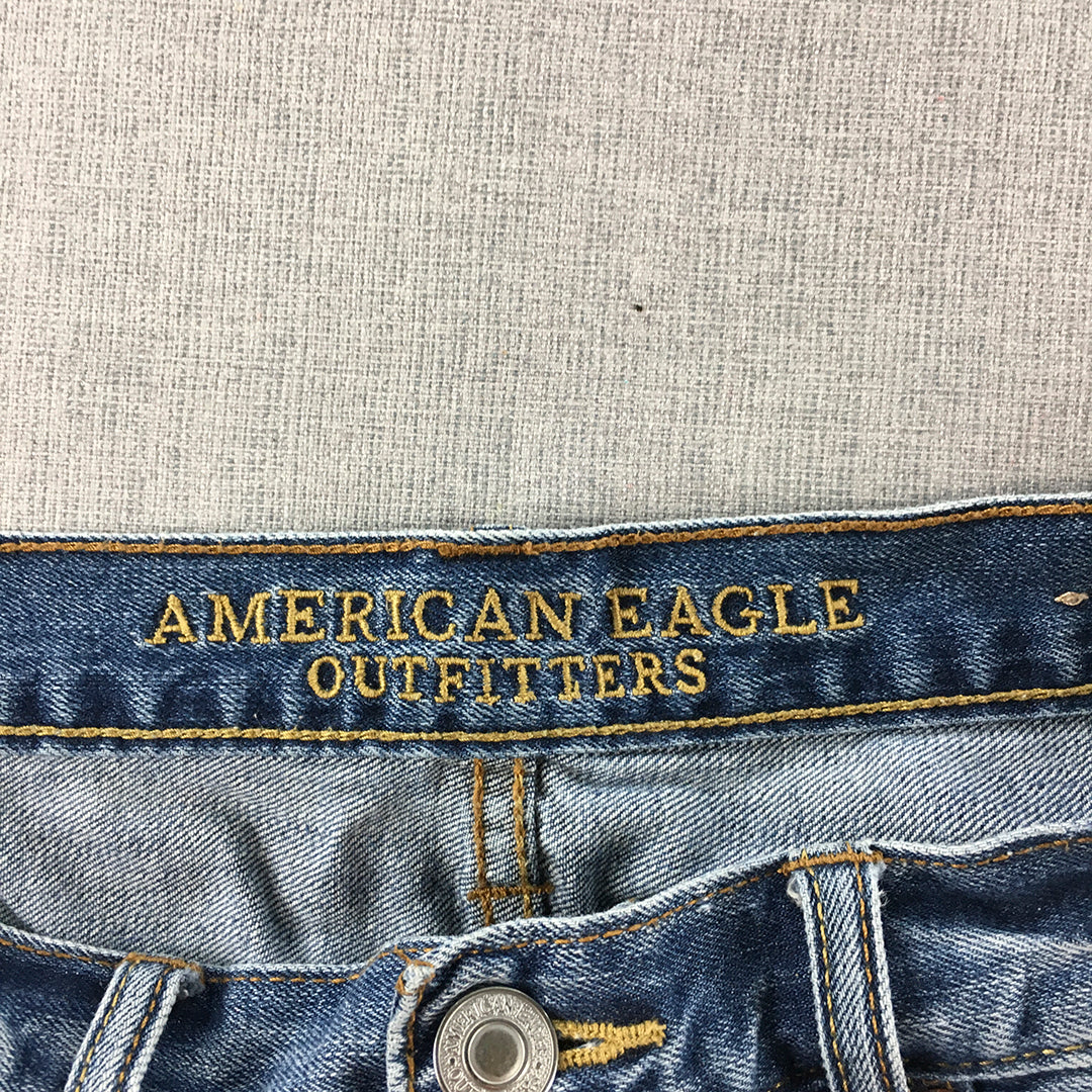 American Eagle Mens Jeans Size 33 x 32 Blue Slim Straight Denim