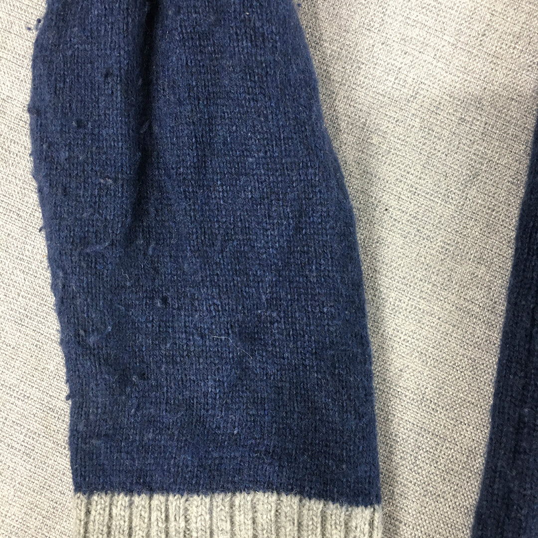 Oxford Mens Wool Sweater Size M Blue Crew Neck Jumper