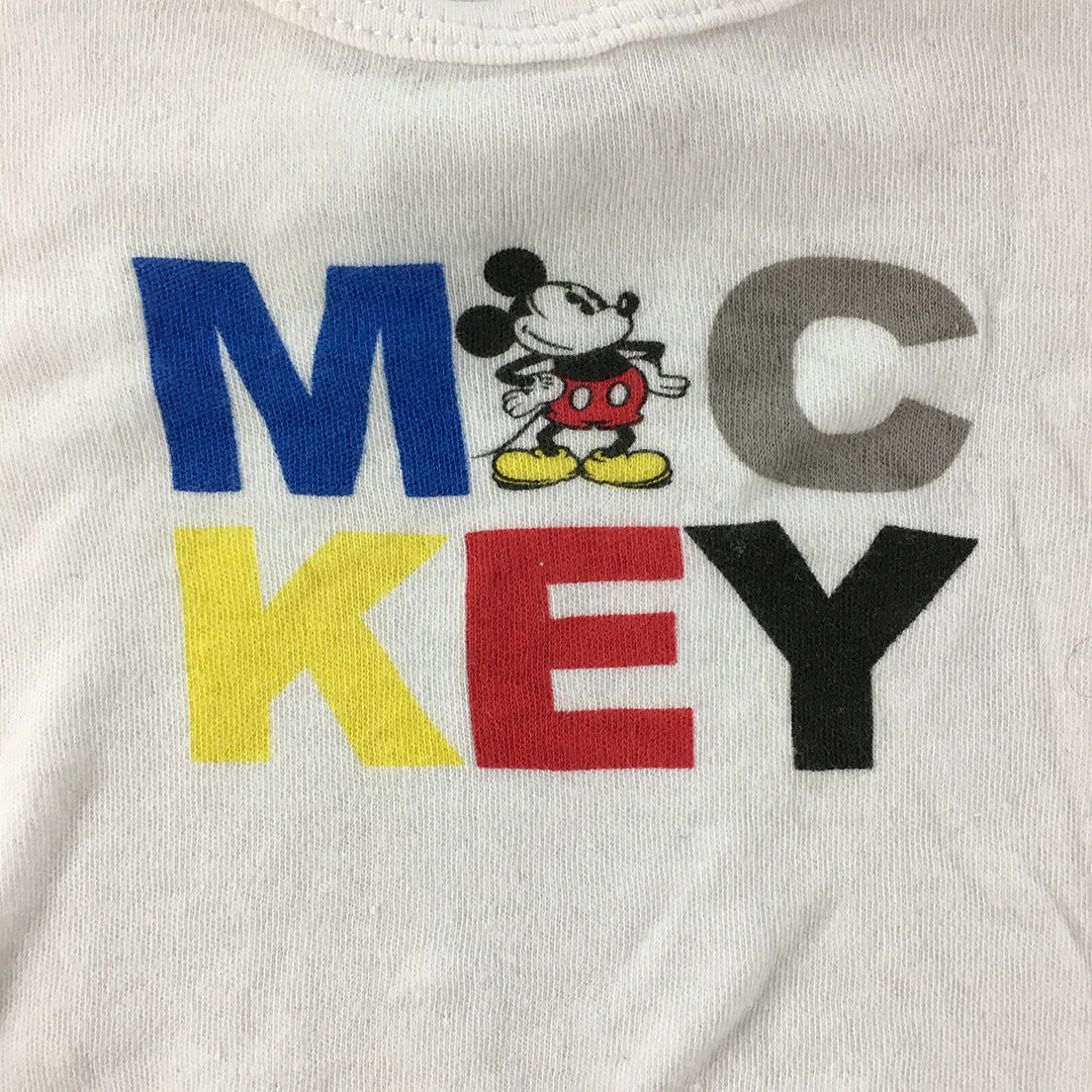 Disney Baby Newborn Top Size 0000 White Mickey Mouse Short Sleeve T-Shirt