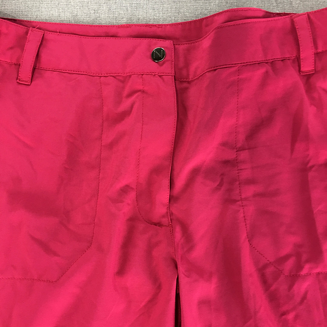 46 Nord Womens Knee Length Shorts Size 42 (W34) Hot Pink Zip Pockets Outdoor