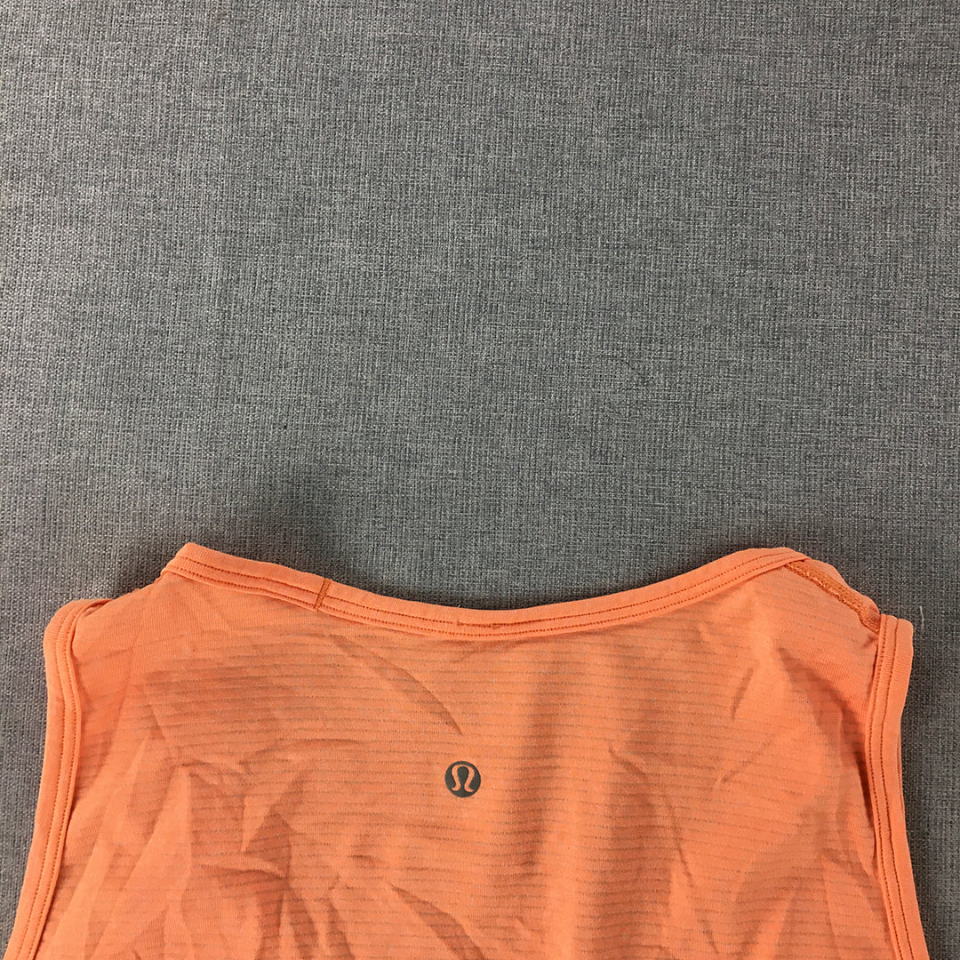 Lululemon Womens Tank Top Size 10 (AU 14) Orange Sleeveless Shirt