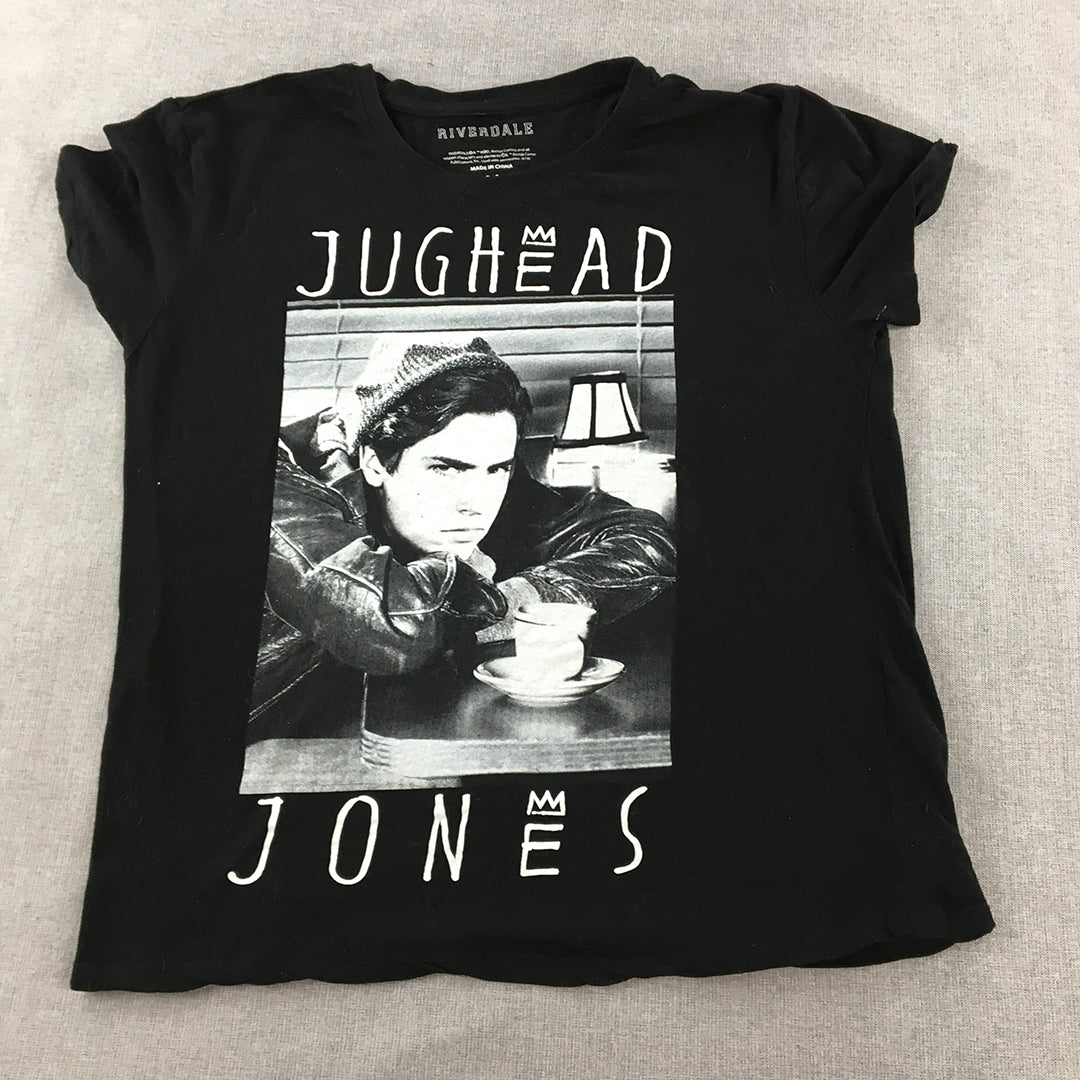 Riverdale Womens T-Shirt Size M Black Jughead Jones Short Sleeve Top