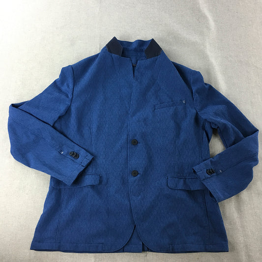 Zara Man Blazer Jacket Size L (46) Blue Button Coat