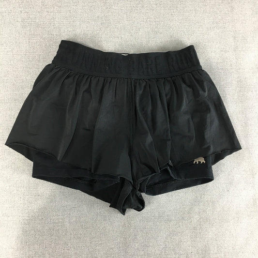 Running Bare Womens Shorts Size 8 AU Black Lined Elastic Waist Running