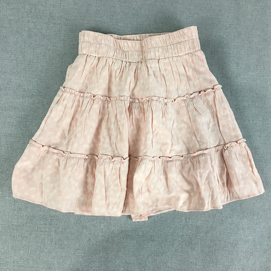 Mooloola Womens Tiered Mini Skirt Size 12 Pink Elastic Waist