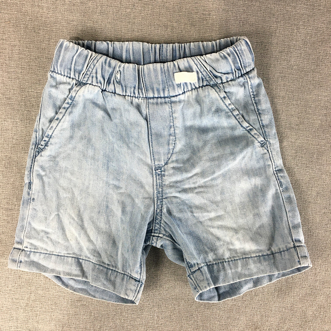 H&M Baby Denim Shorts Size 12 - 18 Months Blue Elastic Waist