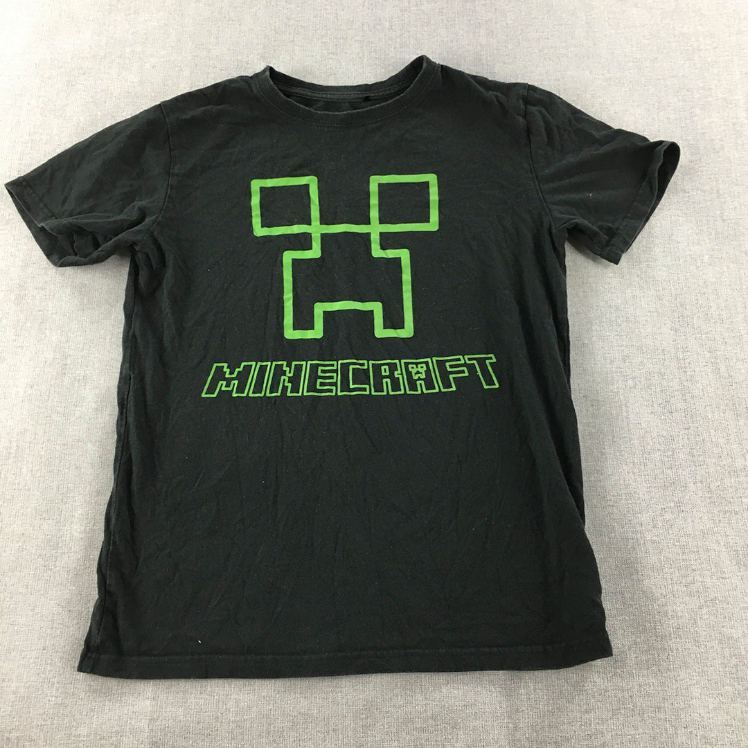 Minecraft Kids Boys T-Shirt Size 12 Black Creeper Short Sleeve Crew Neck Top