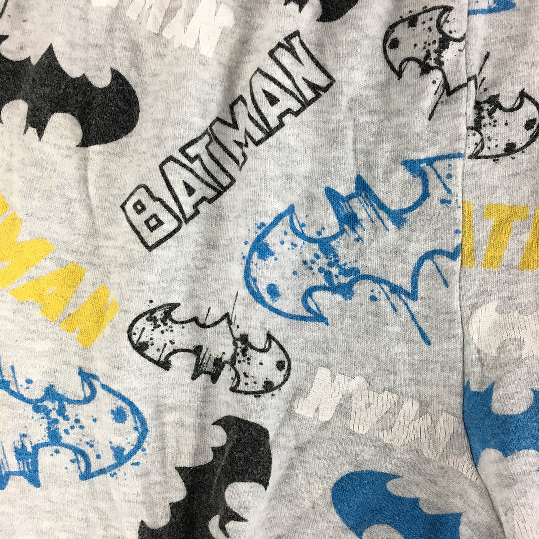 Batman Kids Boys Pajama Shorts Size 14 Grey Logo Pattern Sleepwear DC Comics