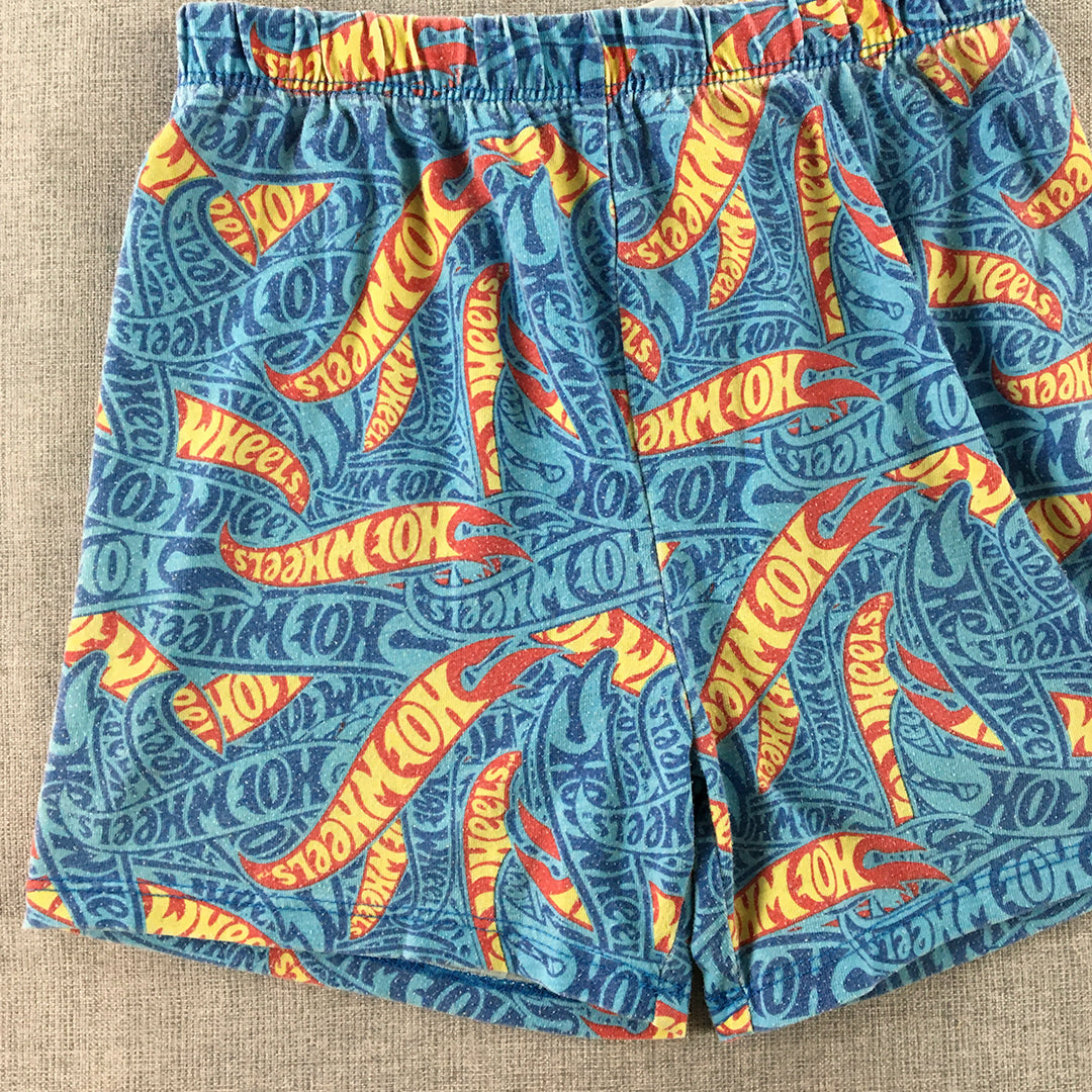 Hot-Wheels Kids Boys Pajama Shorts Size 6 Blue Elastic Waist Sleep