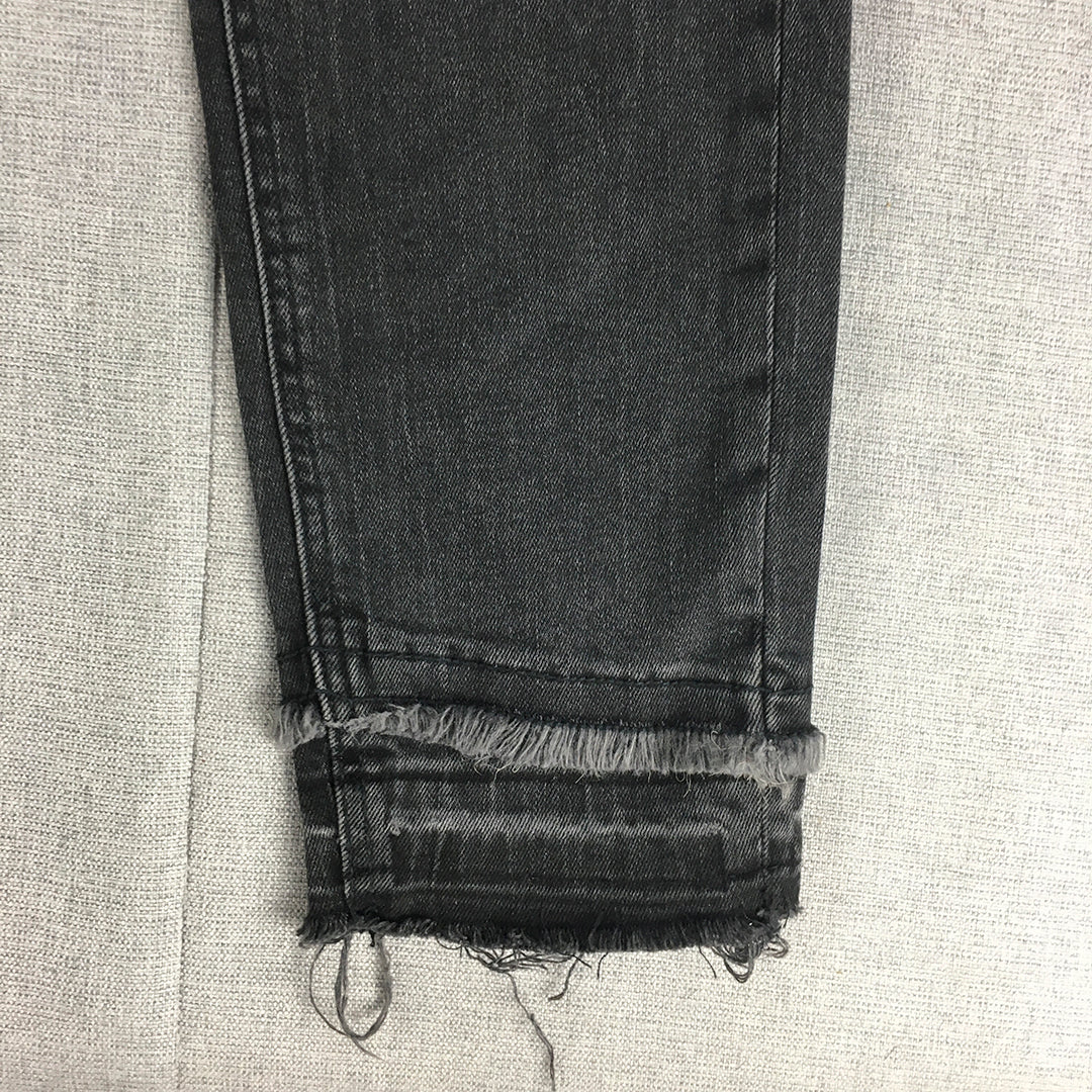 Zara Womens Skinny Jeans Size 28 Black Dark Wash Stretch Denim