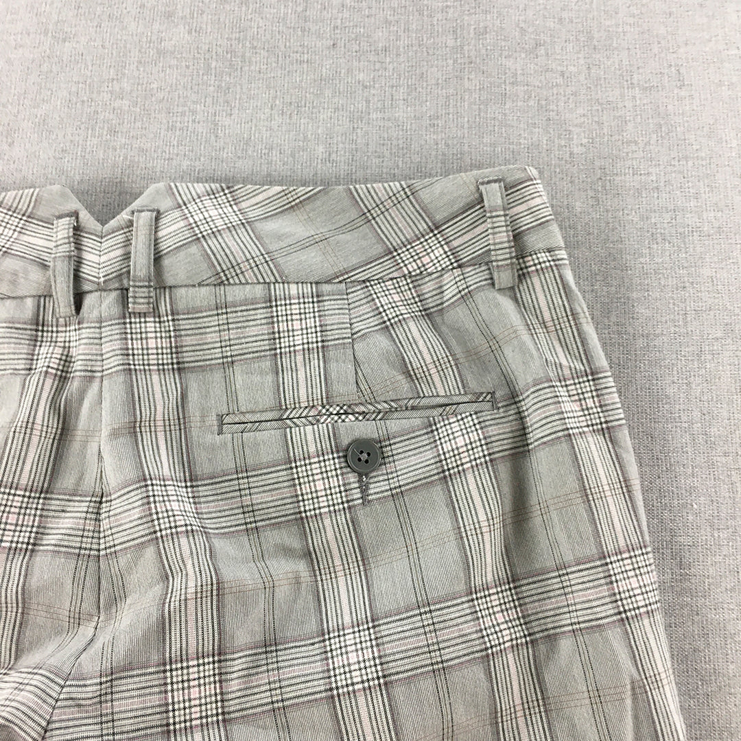 Express Design Studio Womens Chino Shorts Size 10 Grey Checkered