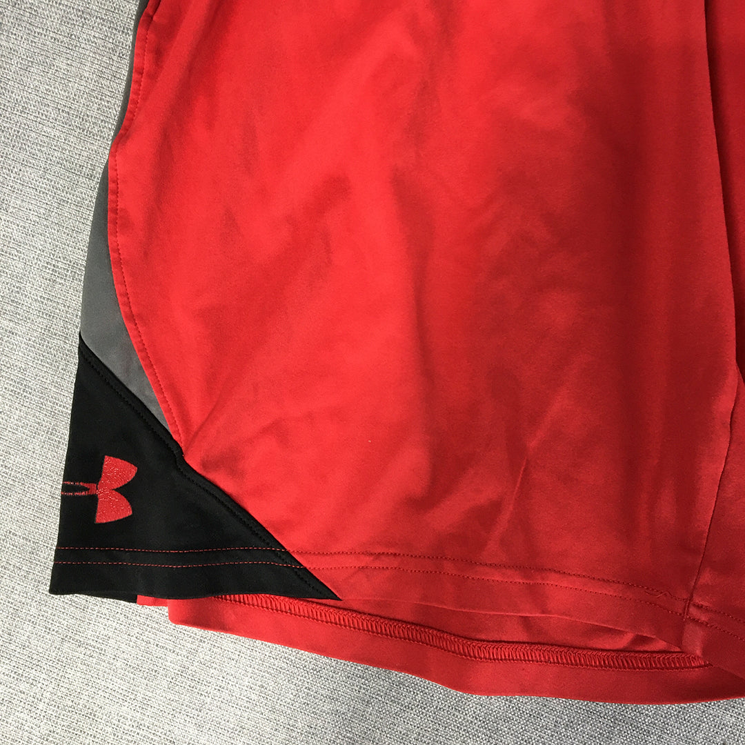 Under Armour Kids Boys Shorts Youth Size XL Red Logo Running Athletic