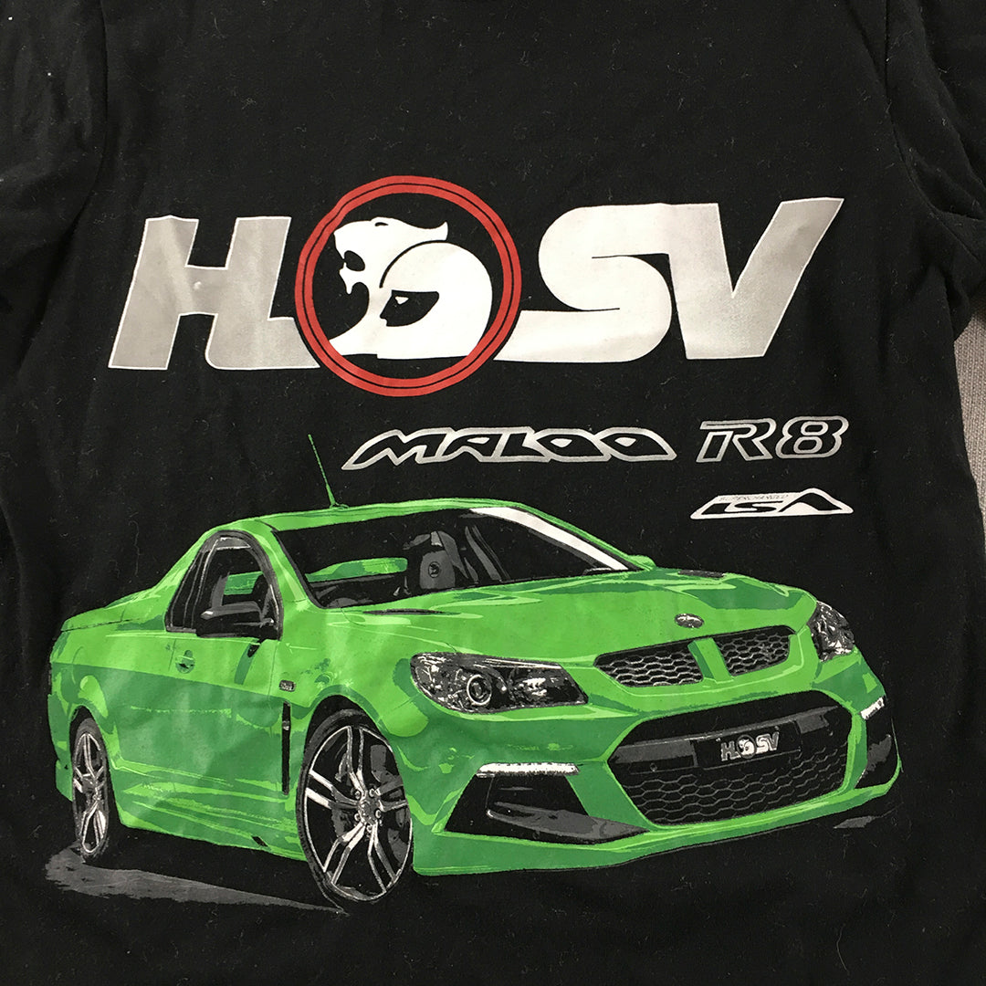 Holden HSV Maloo R8 Kids Boys T-Shirt Size 10 Black Car Auto Short Sleeve