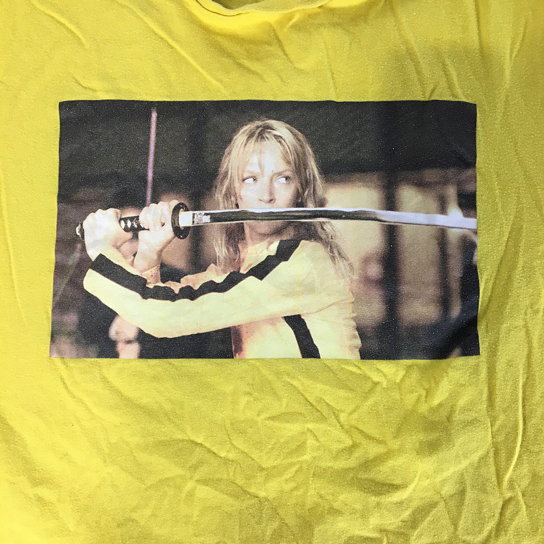 Kill Bill Mens T-Shirt Size L Yellow Short Sleeve Licensed Movie Tee