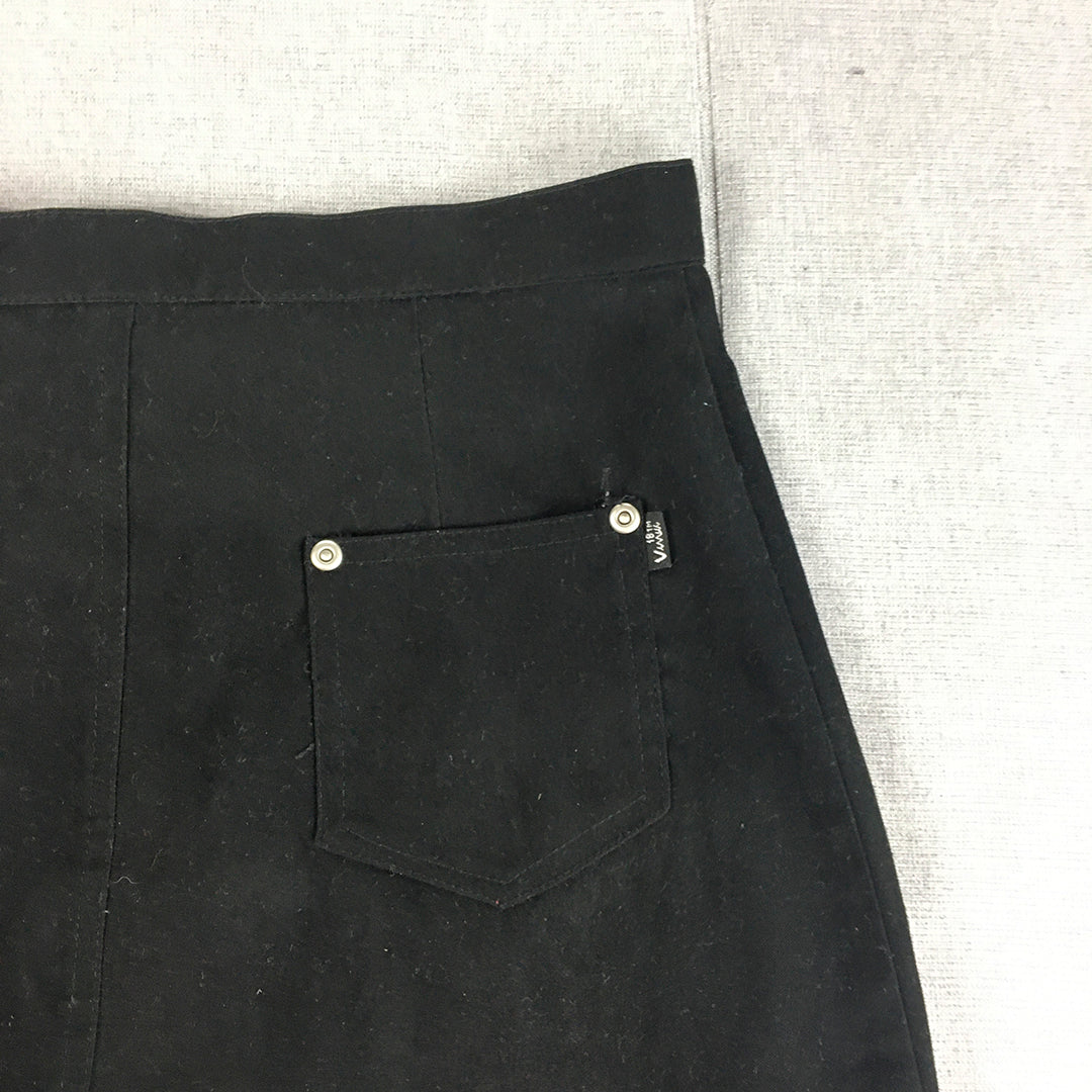 Vinni 18 Womens Mini Skirt Size M Black Pockets