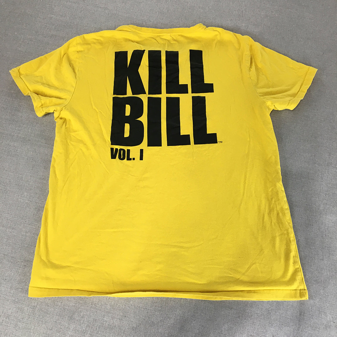 Kill Bill Mens T-Shirt Size L Yellow Short Sleeve Licensed Movie Tee