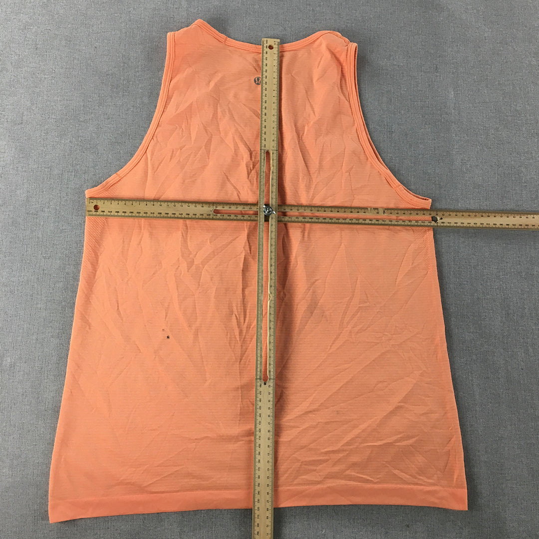 Lululemon Womens Tank Top Size 10 (AU 14) Orange Sleeveless Shirt