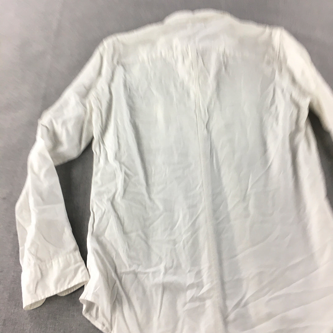 Uniqlo Womens Shirt Size M White Button-Up Long Sleeve Pocket Collared