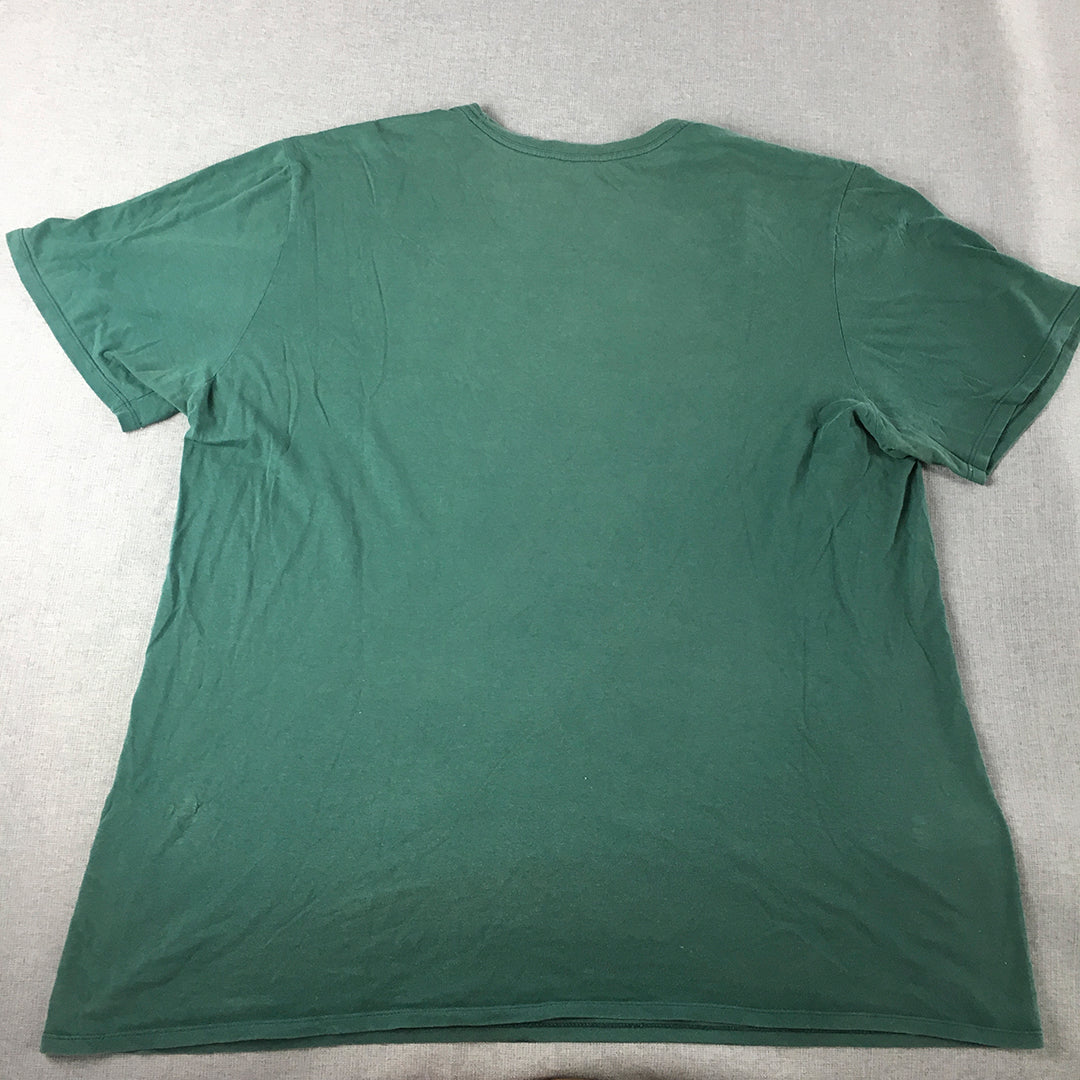 Nike Mens T-Shirt Size L Green Big Logo Short Sleeve Crew Neck Tee