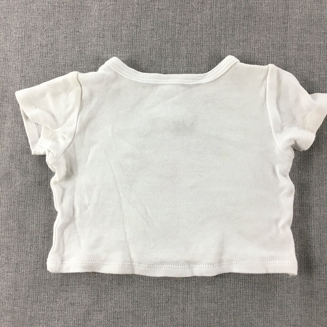 Disney Baby Newborn Top Size 0000 White Mickey Mouse Short Sleeve T-Shirt