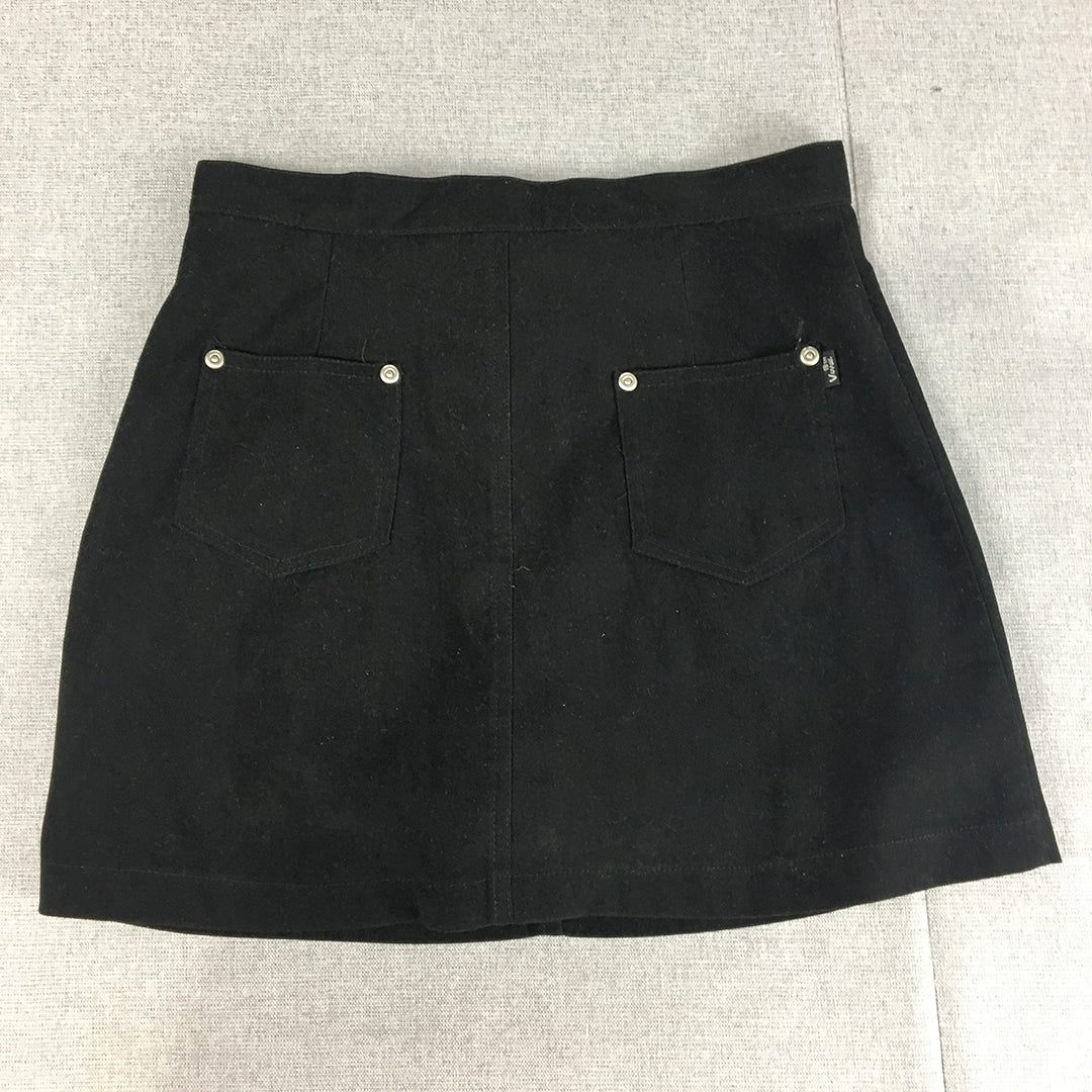 Vinni 18 Womens Mini Skirt Size M Black Pockets