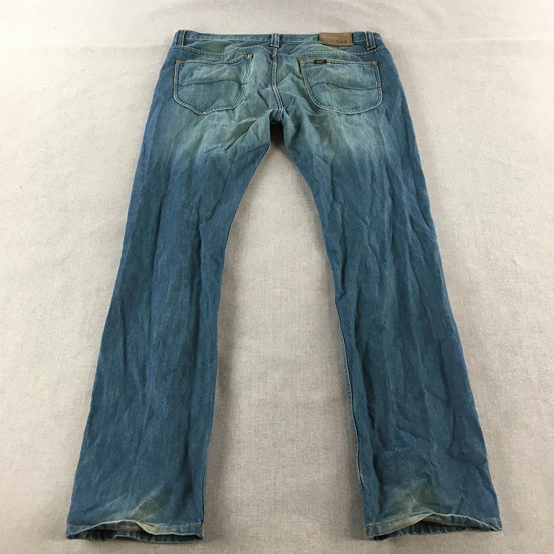 Vintage Lee Mens Jeans Size 38 x 34 Blue Straight Leg Denim